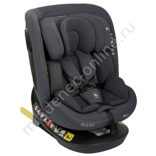 Автокресло Indigo ISOFIX I-SIZE, группа 0+1+2+3 (0-36 кг, 40-150 см) цвет серый